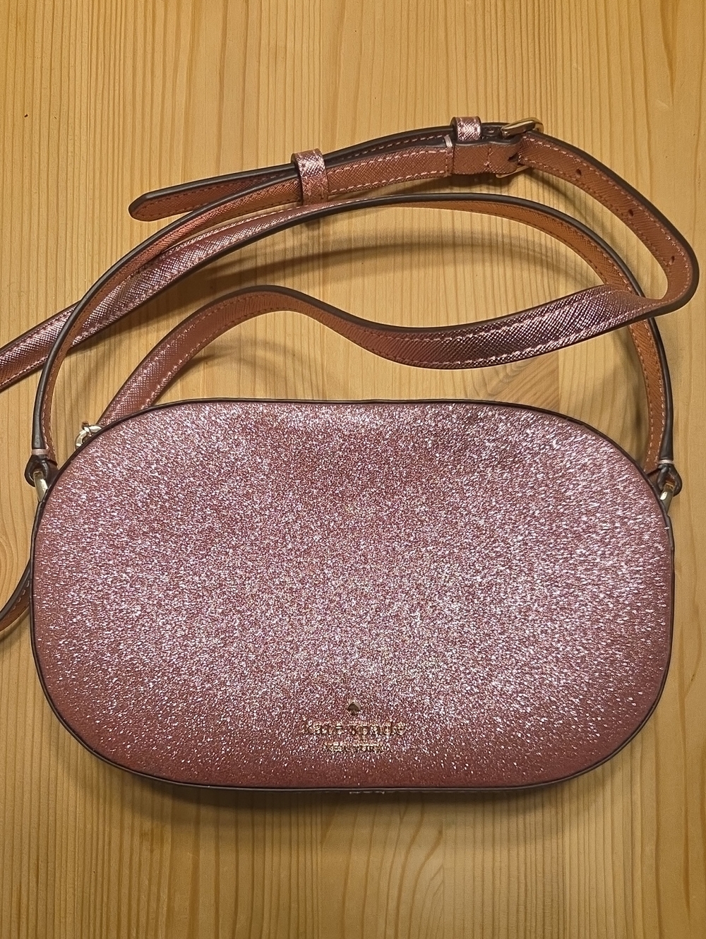 Kate Spade New York Rose Gold Pink Glimmer Oval Crossbody Purse - NWOT
